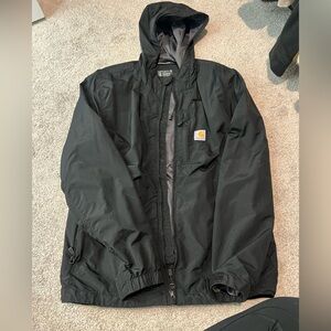 Carhartt Black Hooded Windbreaker Jacket